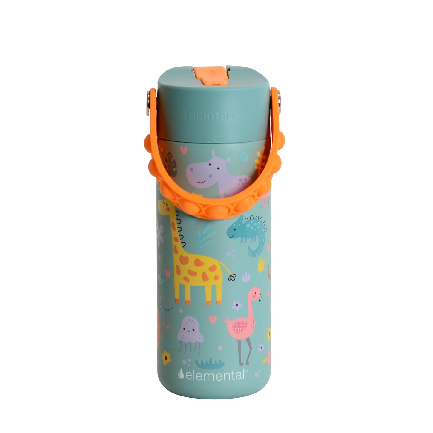 Fidget Handle Kids Stainless Bottle 18oz Safari