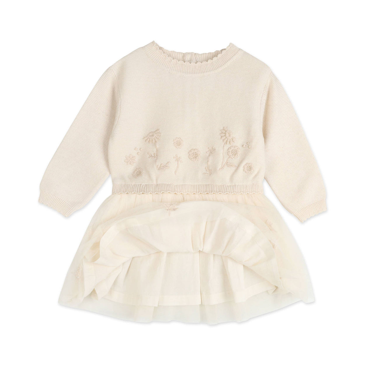 Clara Floral Knit Baby Tutu Dress (Organic Cotton)