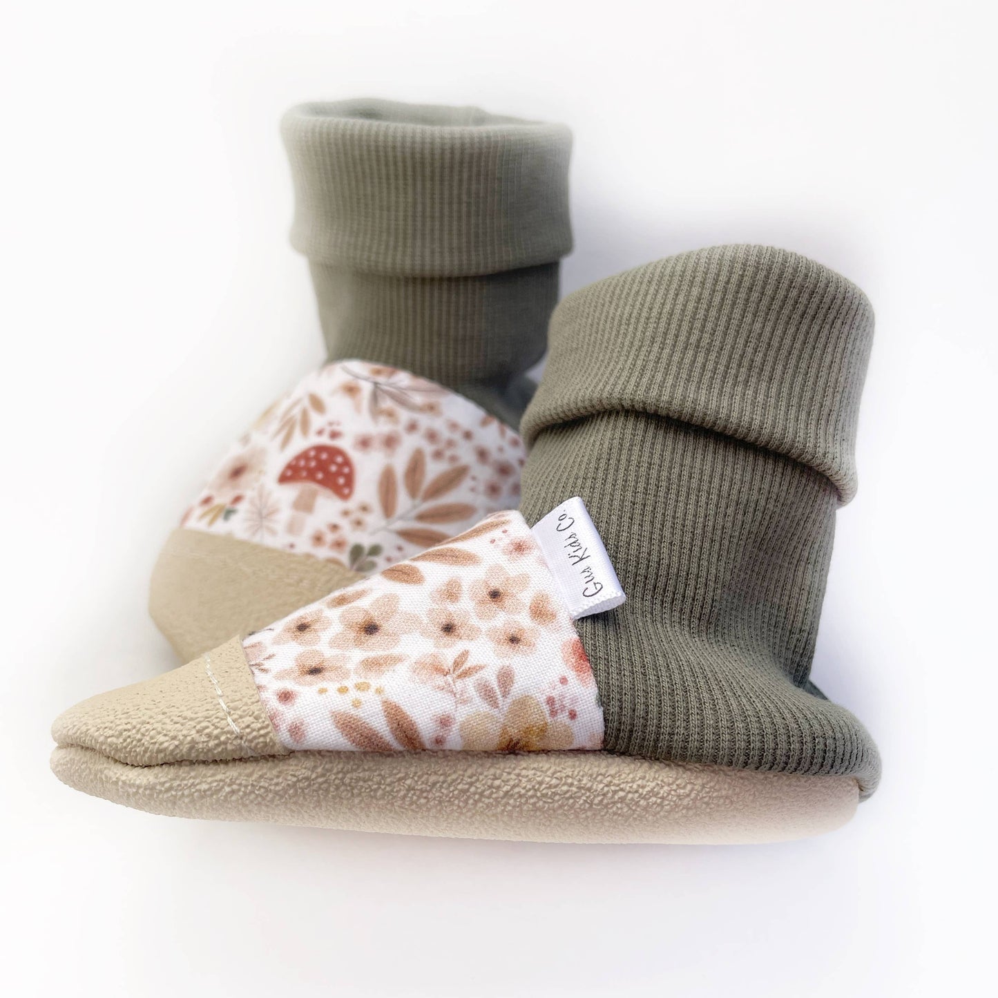 Mushroom Floral Baby Booties