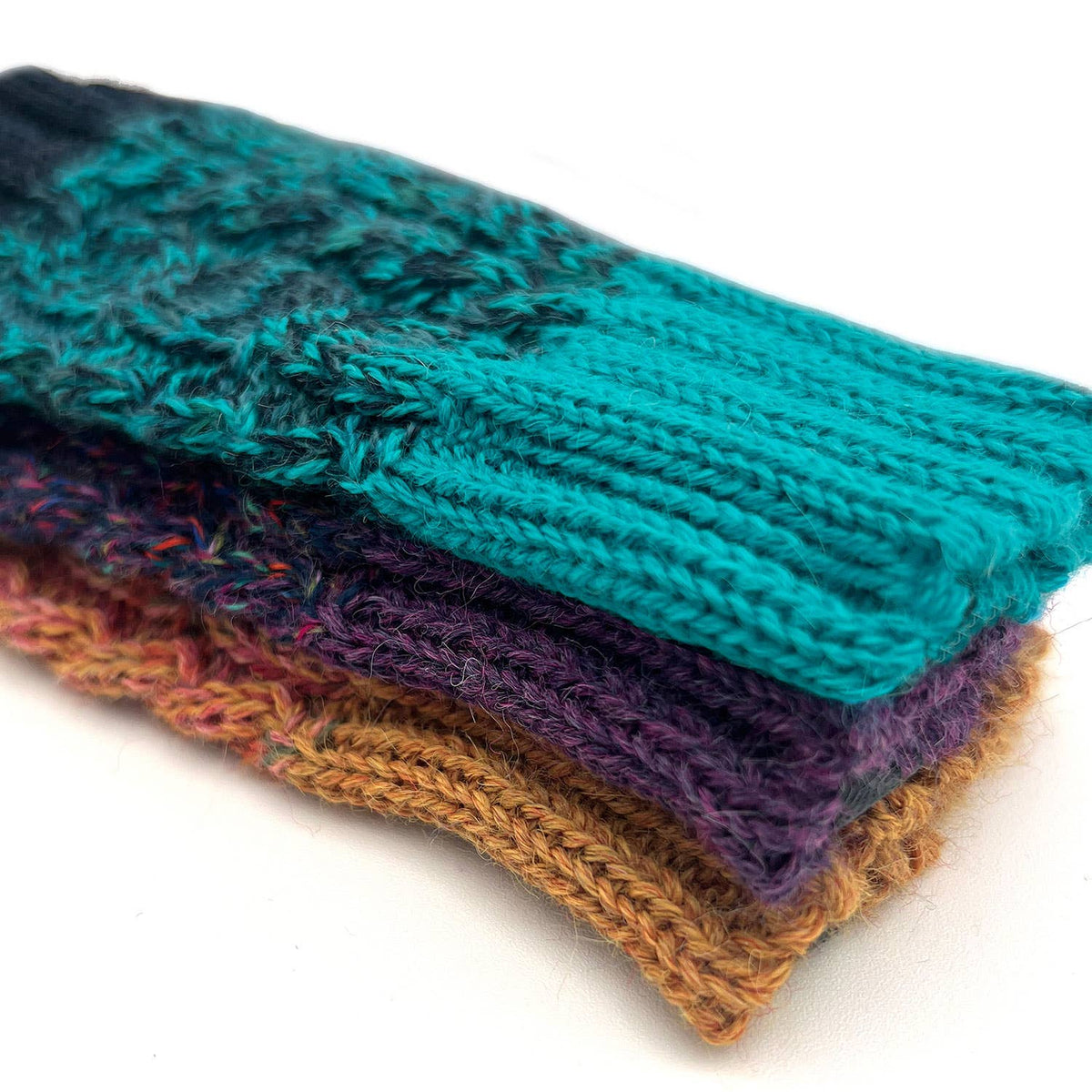 Kid's Alpaca Gloves - Braided - Sunny Swirl