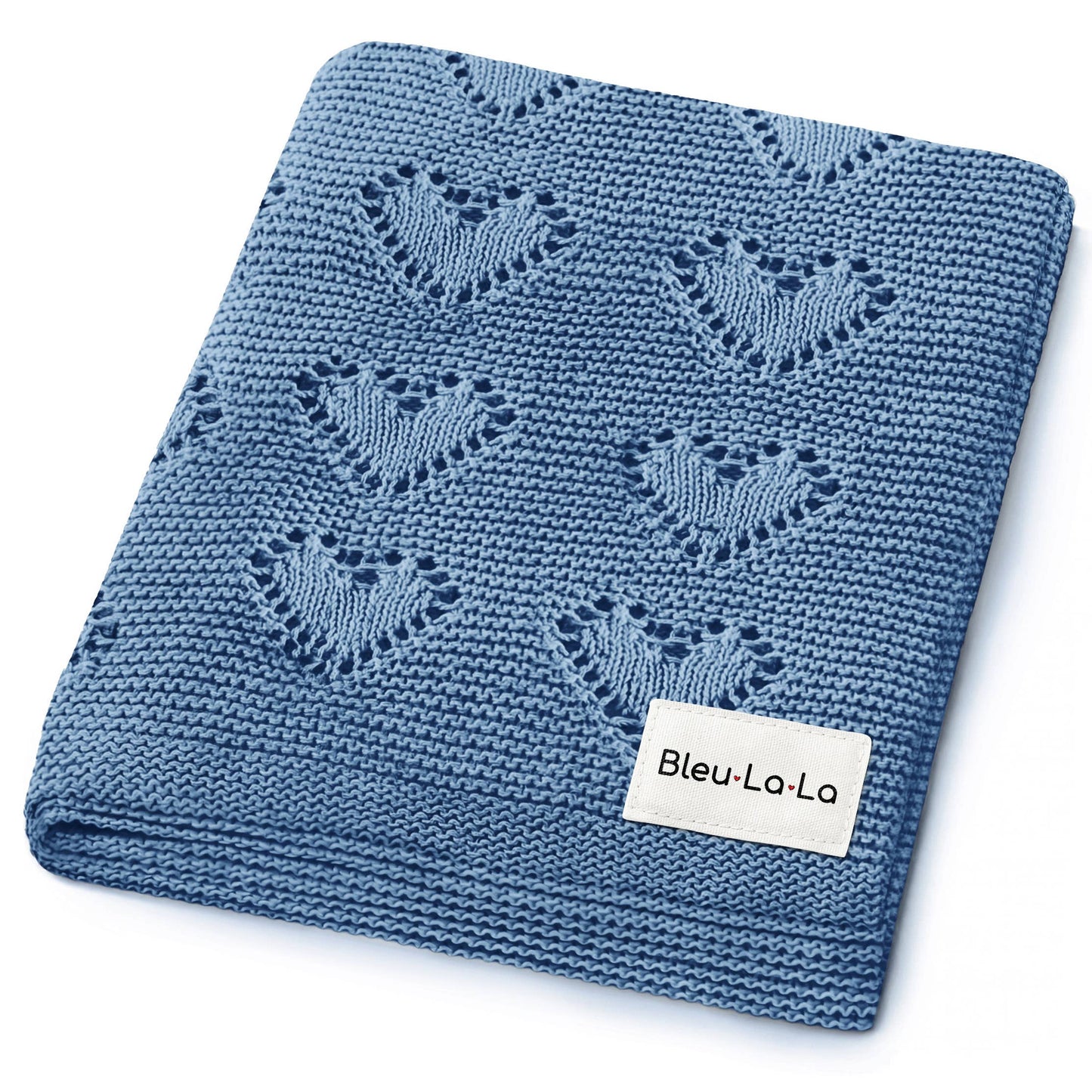 100% Luxury Cotton Receiving Swaddle Baby Blanket - Heart: Rose Pink