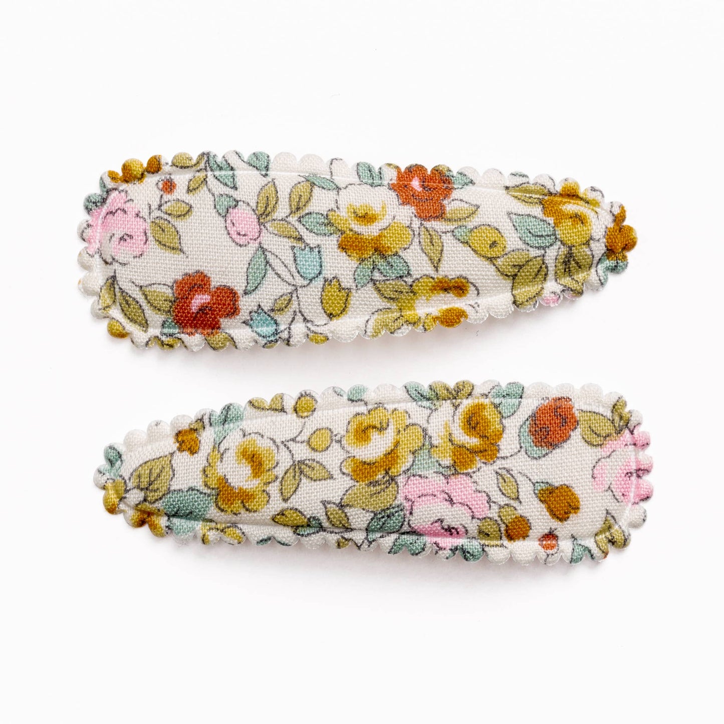 Isla Yellow Floral Fabric Hair Clips