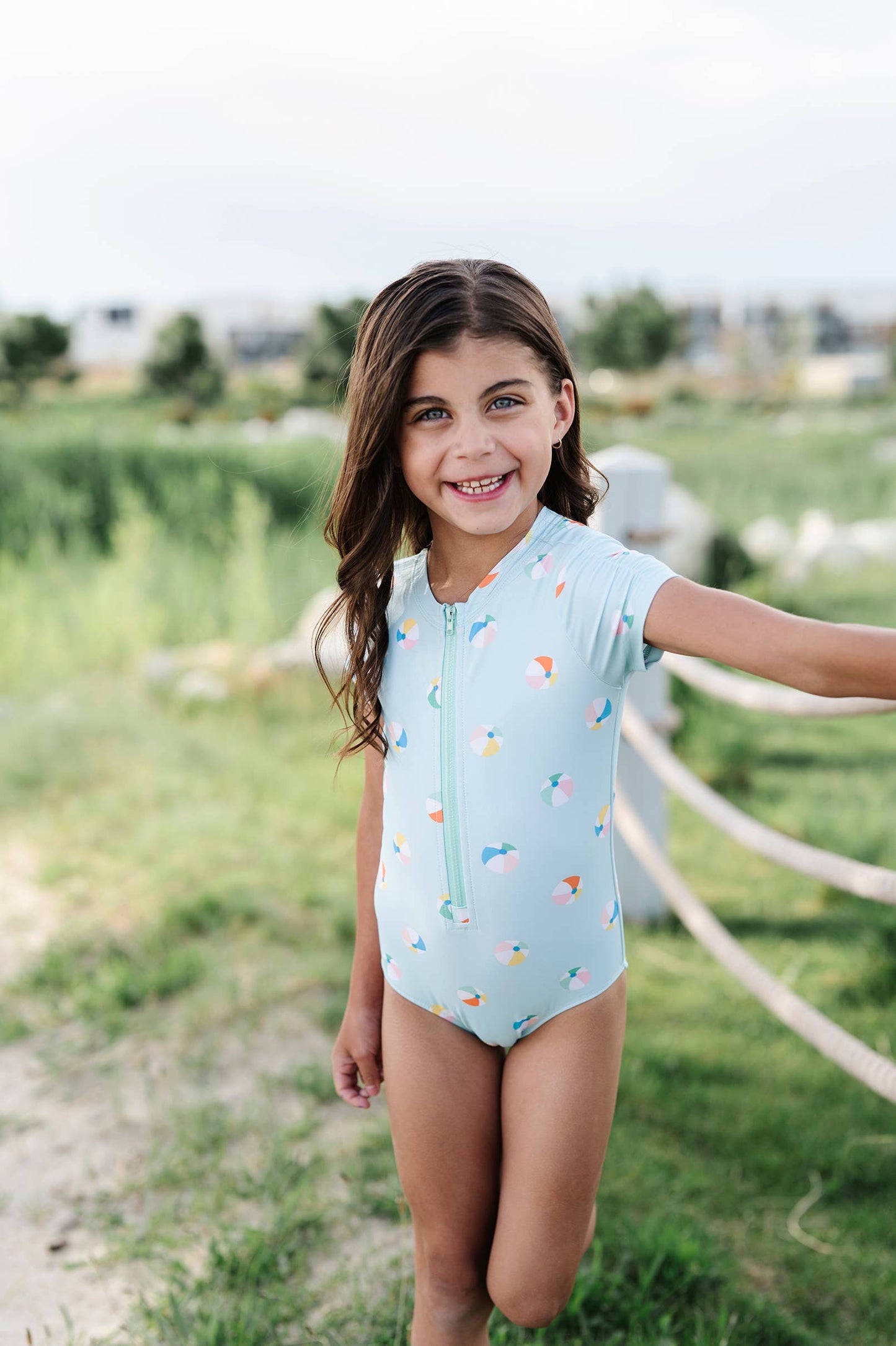 Zoey Swim in Beach Ball | UPF 50 One Piece Swimwear