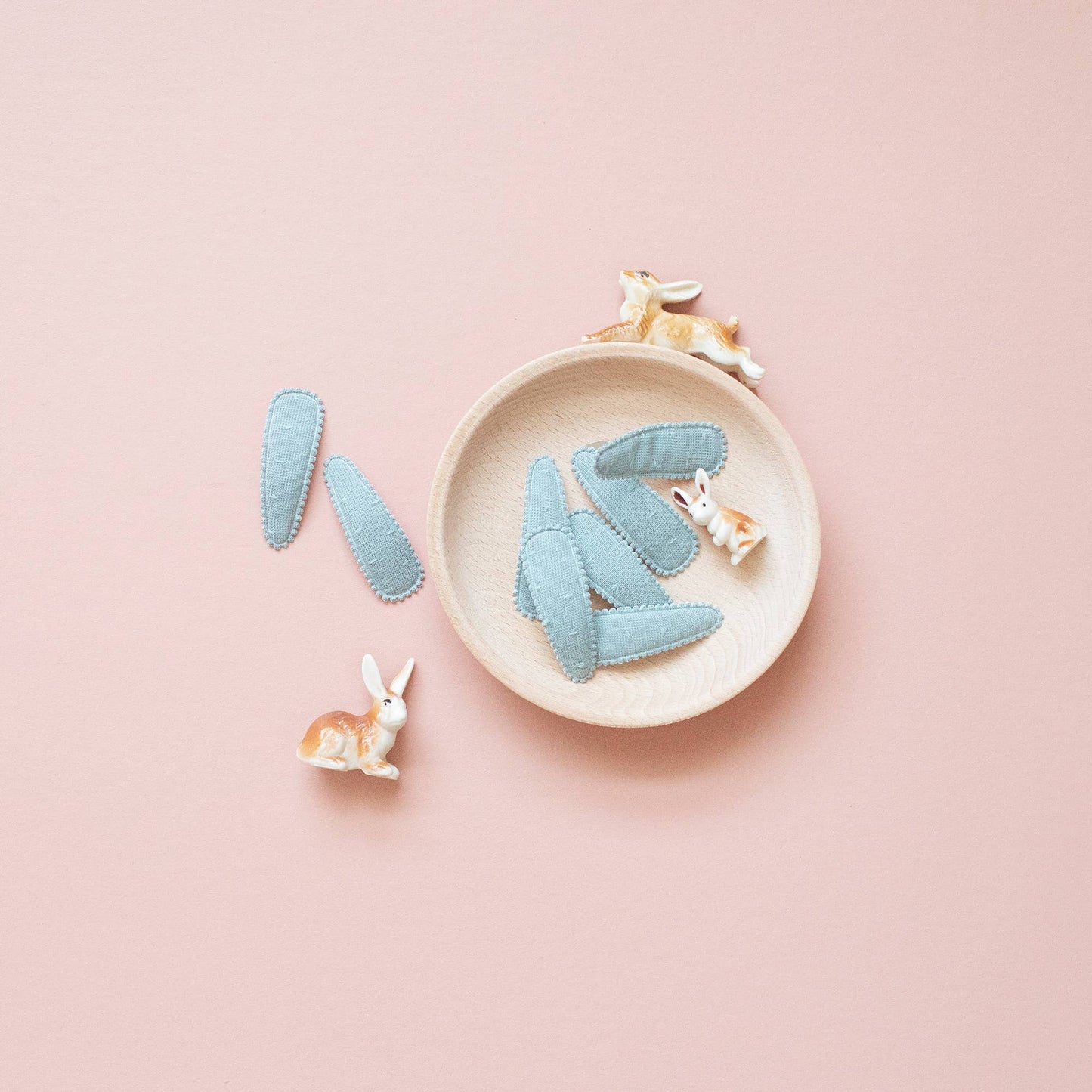 Ginger Peach Raised Stitch Hair Clips