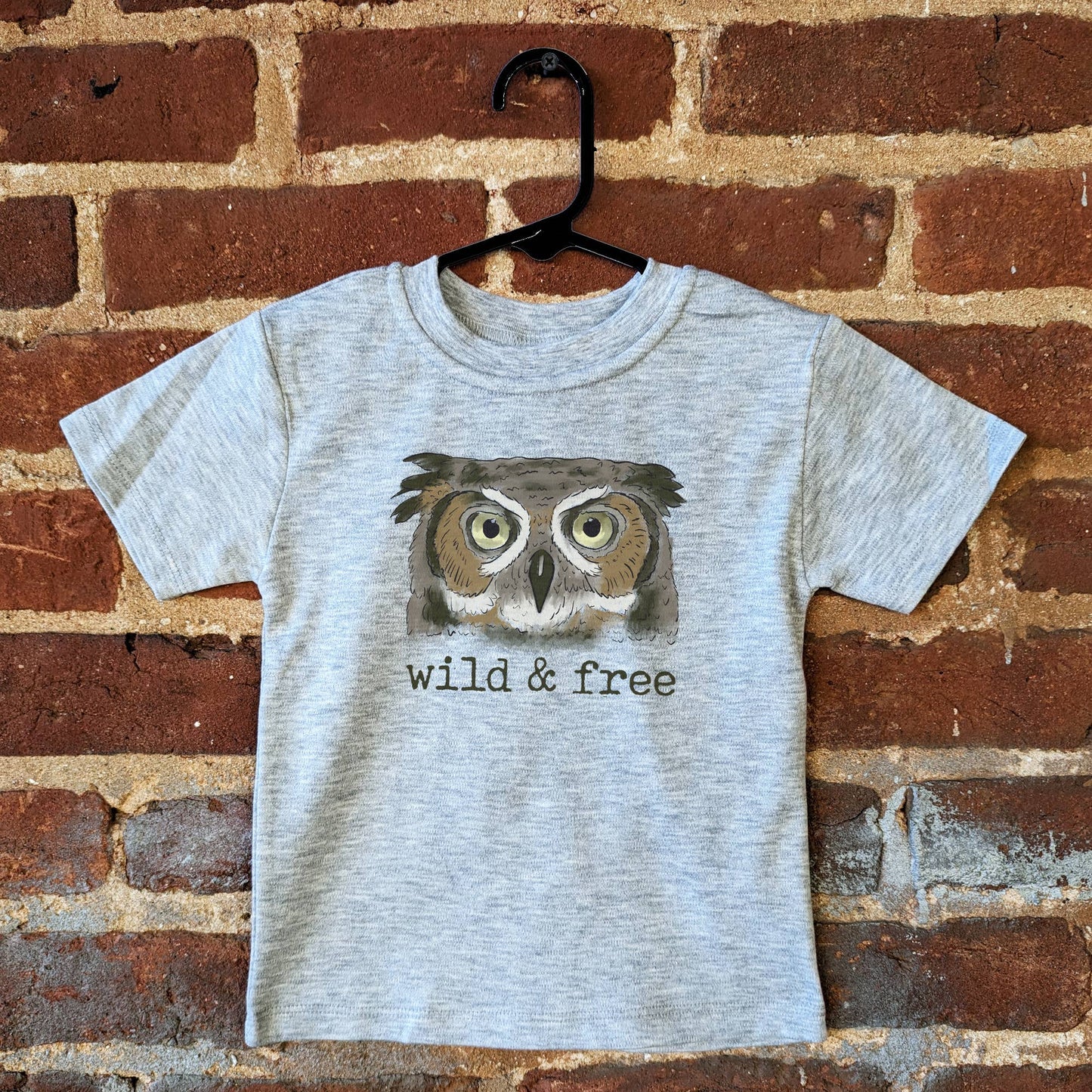Wild & Free Woodland Owl Nature Girl Outdoor Explore Boy Tee