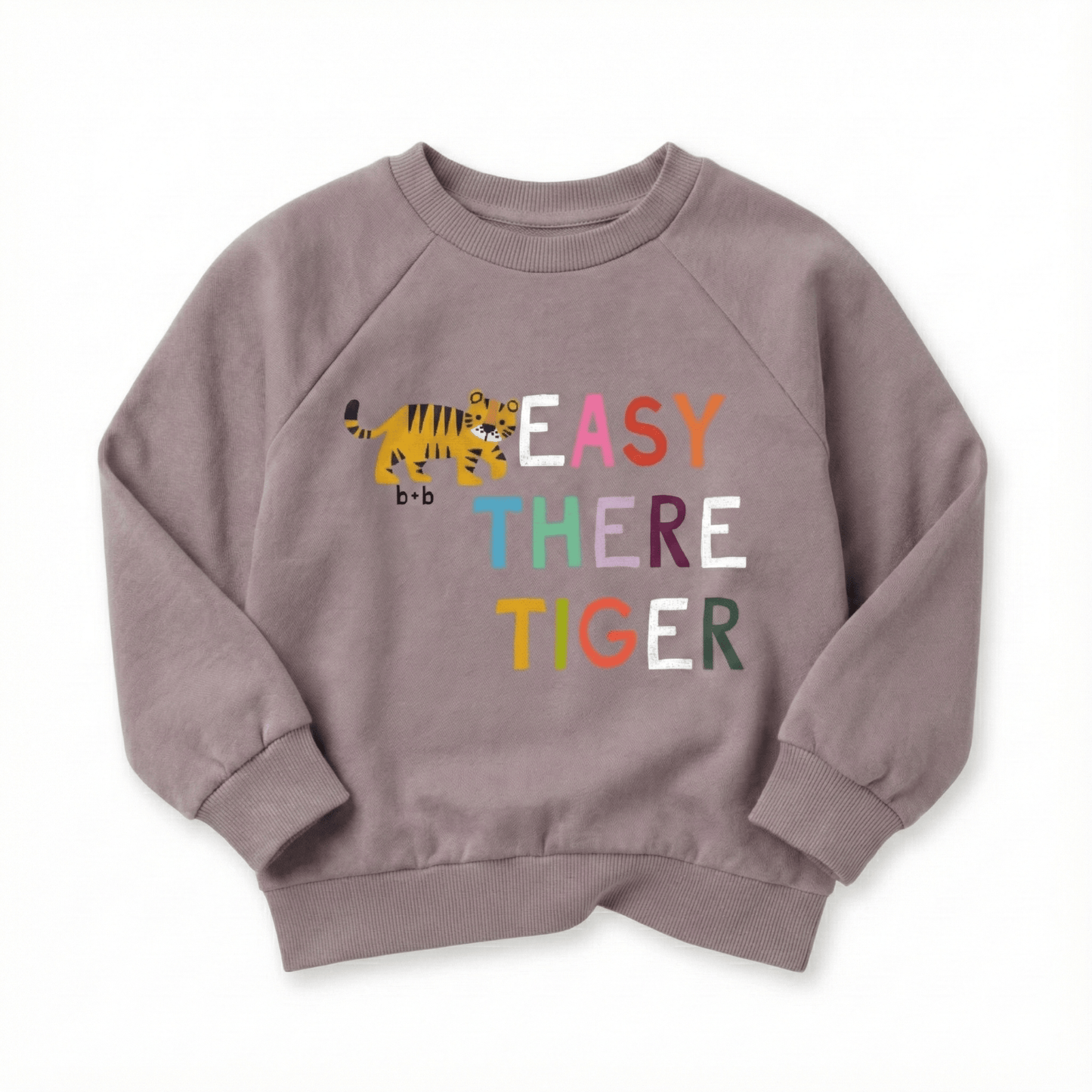 Organic Cotton Sweatshirt - Easy There Tiger: Cream / 18-24m