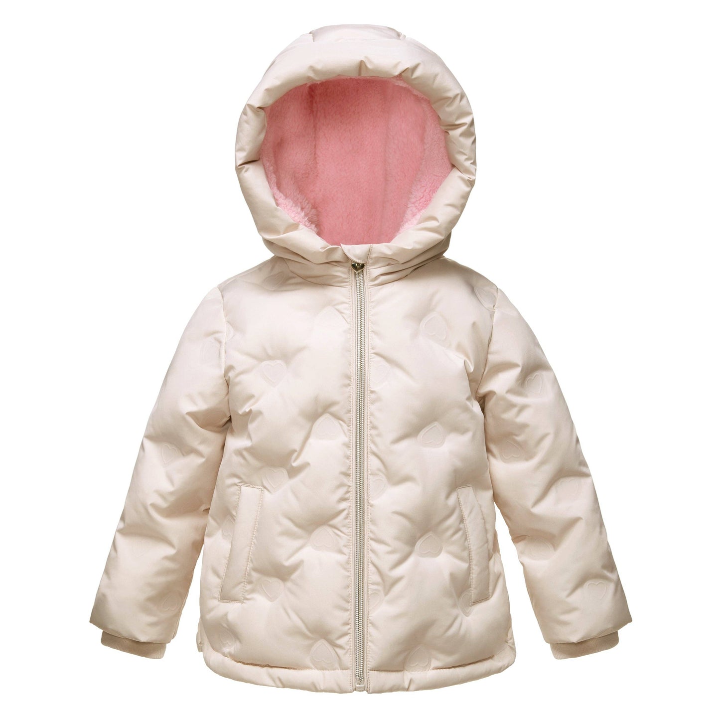 Baby Girls' Water-Resistant  Fleece Lined Heart Puffer Jacket for Newborn Infant Toddler (6-24M, 2T-5T)