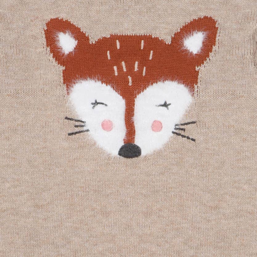 Furry Fox Sweater Knit Baby Overall & Bodysuit Set (Organic)