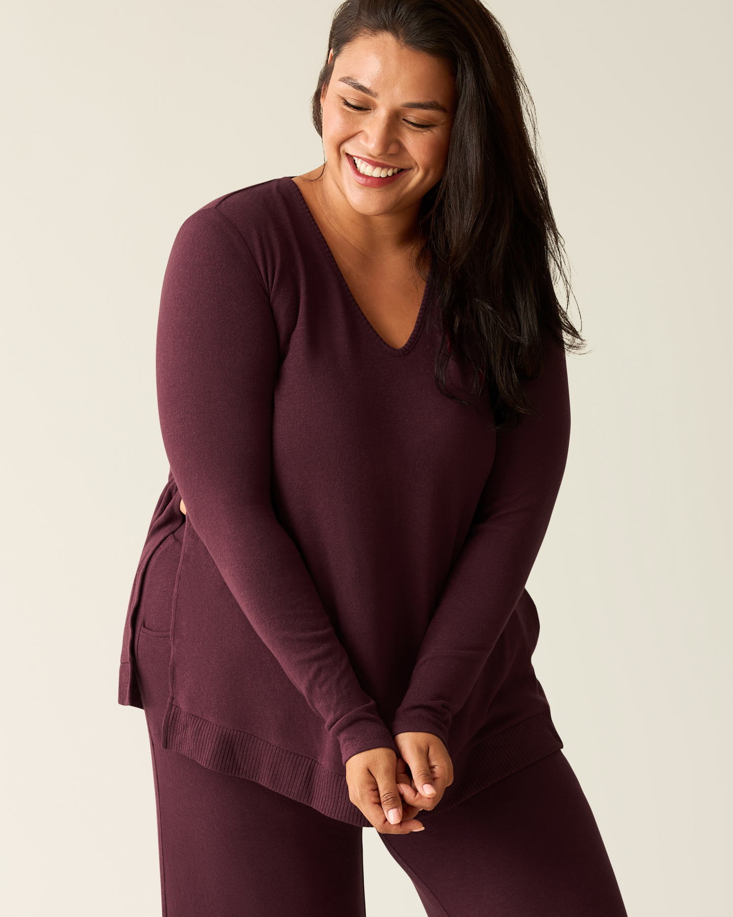 CozyKnit Maternity & Nursing V-neck Top
