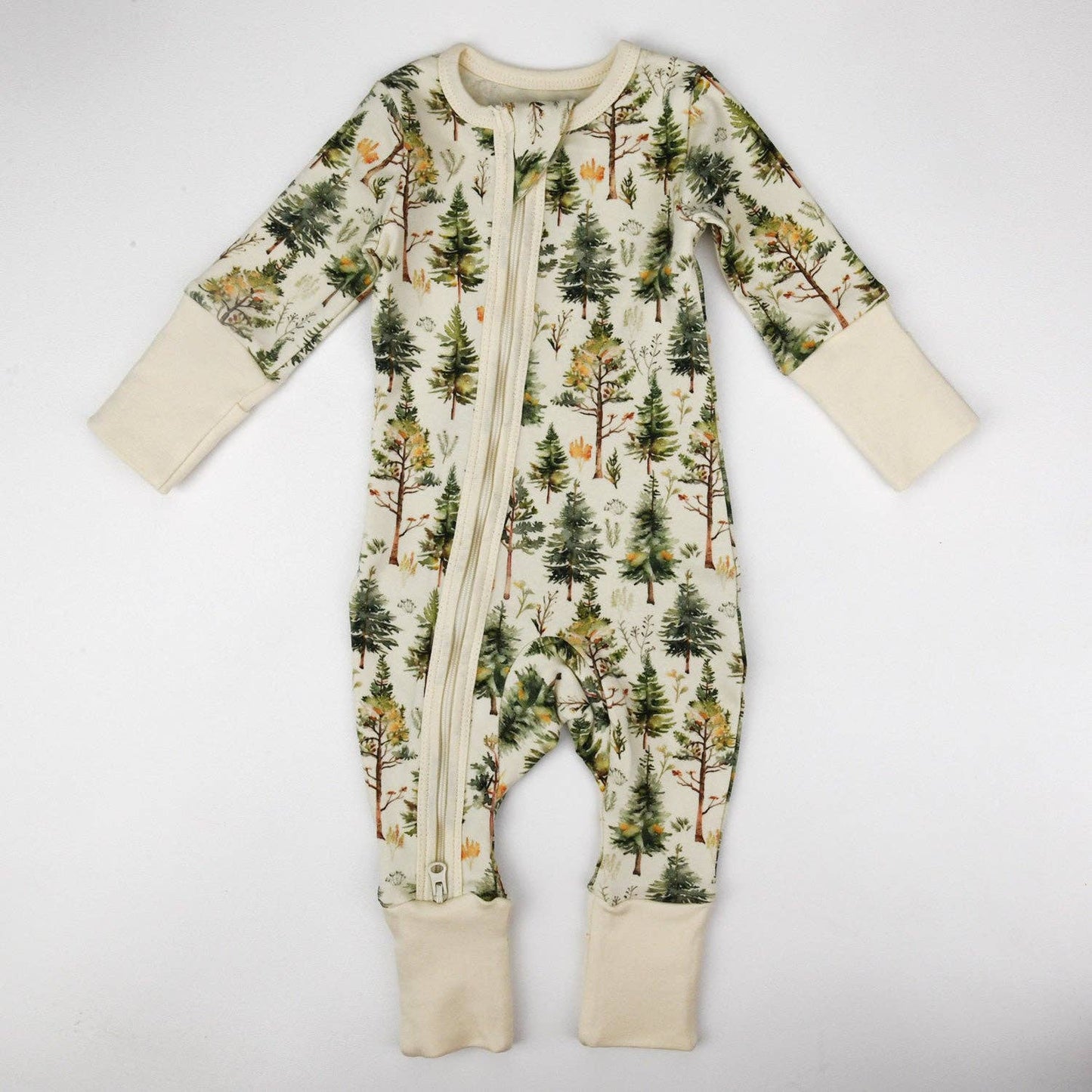 Organic Cotton Baby Pajamas 2-Way Zip Front Zipper Sleeper, Arbor