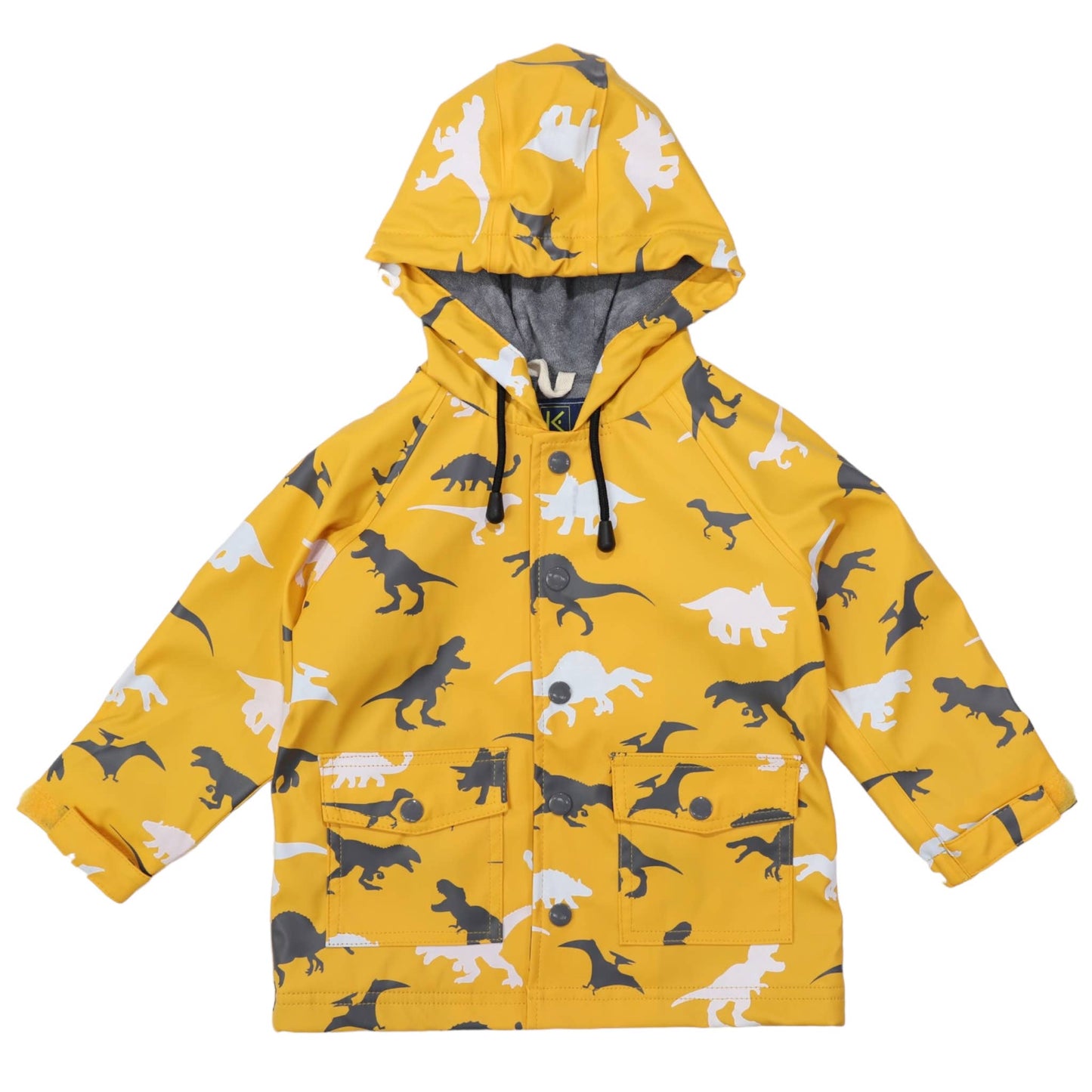 Dinosaur Colour Change Raincoat Mustard