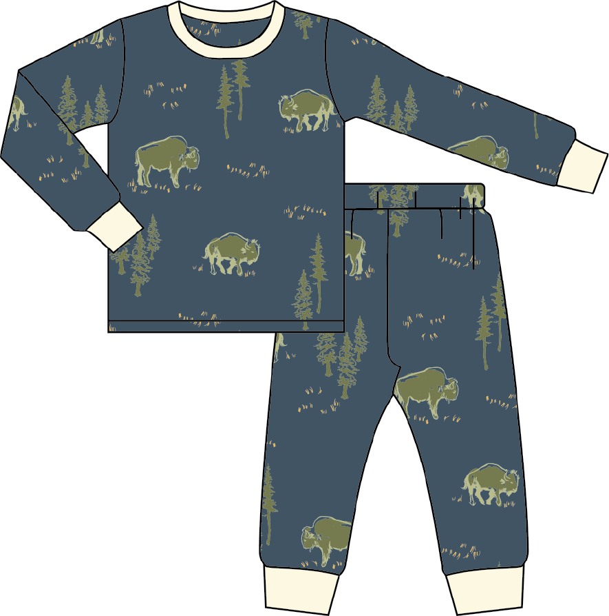 Free Range Bison Bamboo Pajama