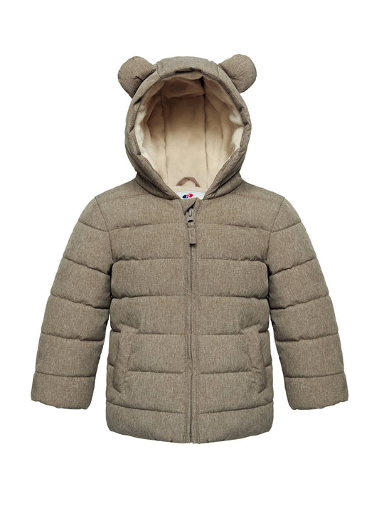 Toddler Boys' Fleece Hooded Puffer Jacket