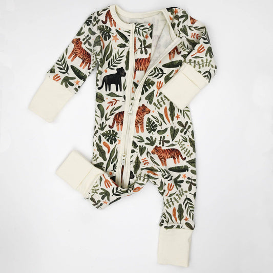 Organic Cotton Baby Pajamas 2-Way Zip Front Zipper Sleeper, Zephyr