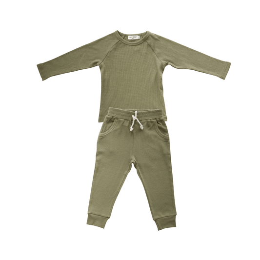 Organic Cotton Lounge Set for Babies + Toddlers  | Olive