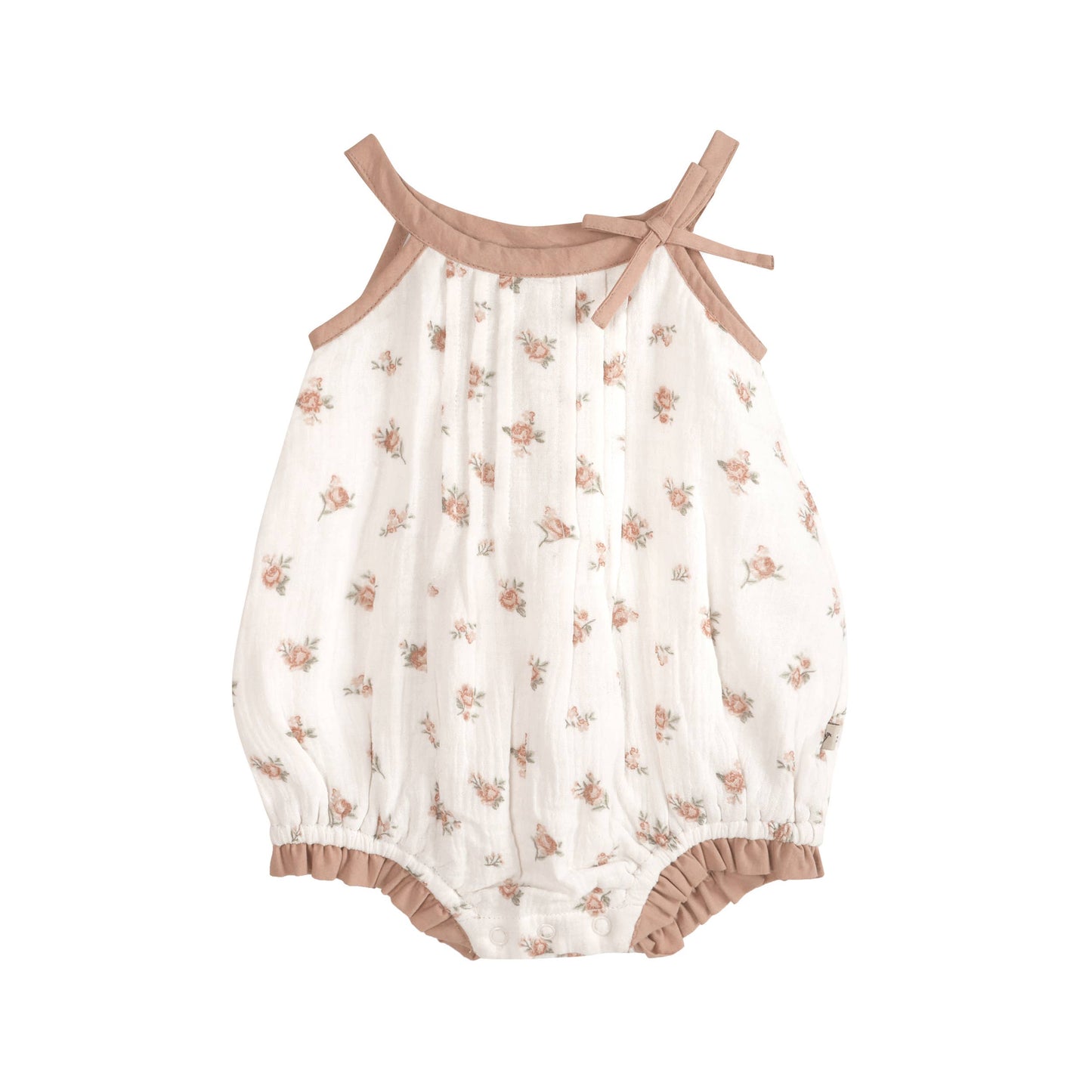 Tea Rose Floral Baby Romper + Headband (Organic)