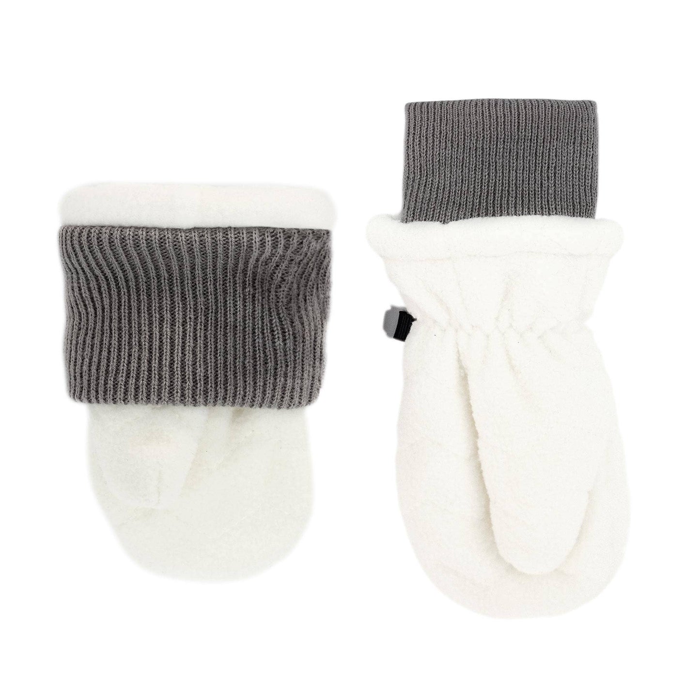 Cream and Stormy Blue | Fleece Mittens