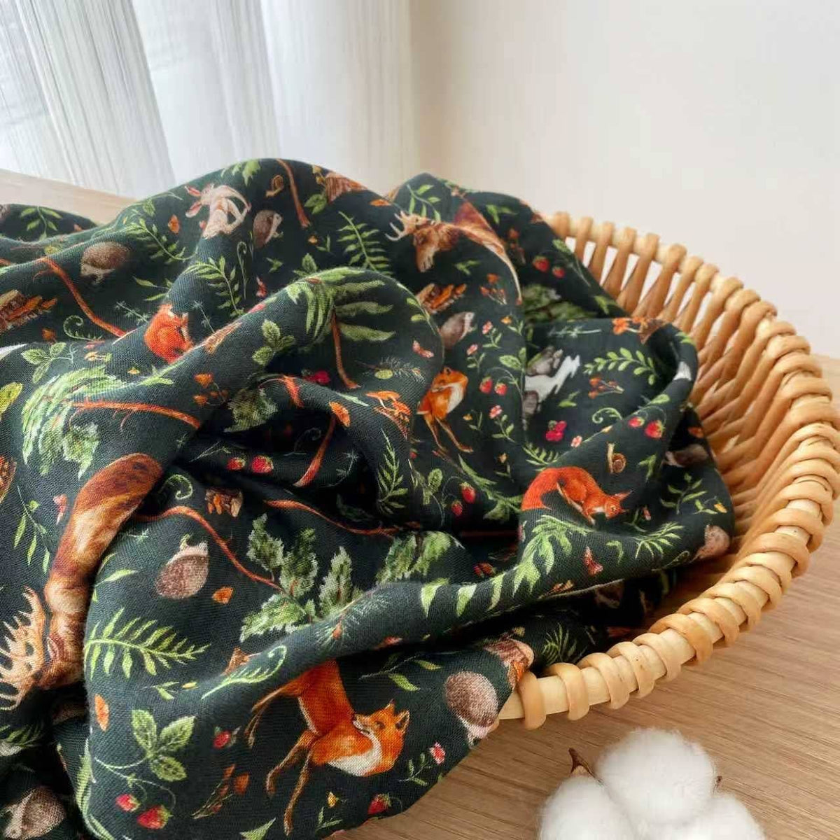 Wood You Be my Friend Breathable and Cozy Bamboo cotton Muslin Swaddle Blanket，SWADDLE Blanket, Woodland Swaddle Blanket, Gift, Bamboo Swaddle Gender Neutral, Newborn Swaddle
