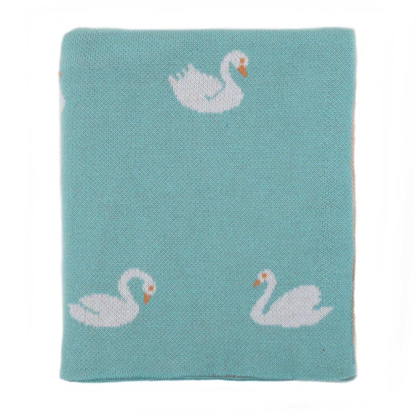 Swan Cotton Knit Baby Blanket