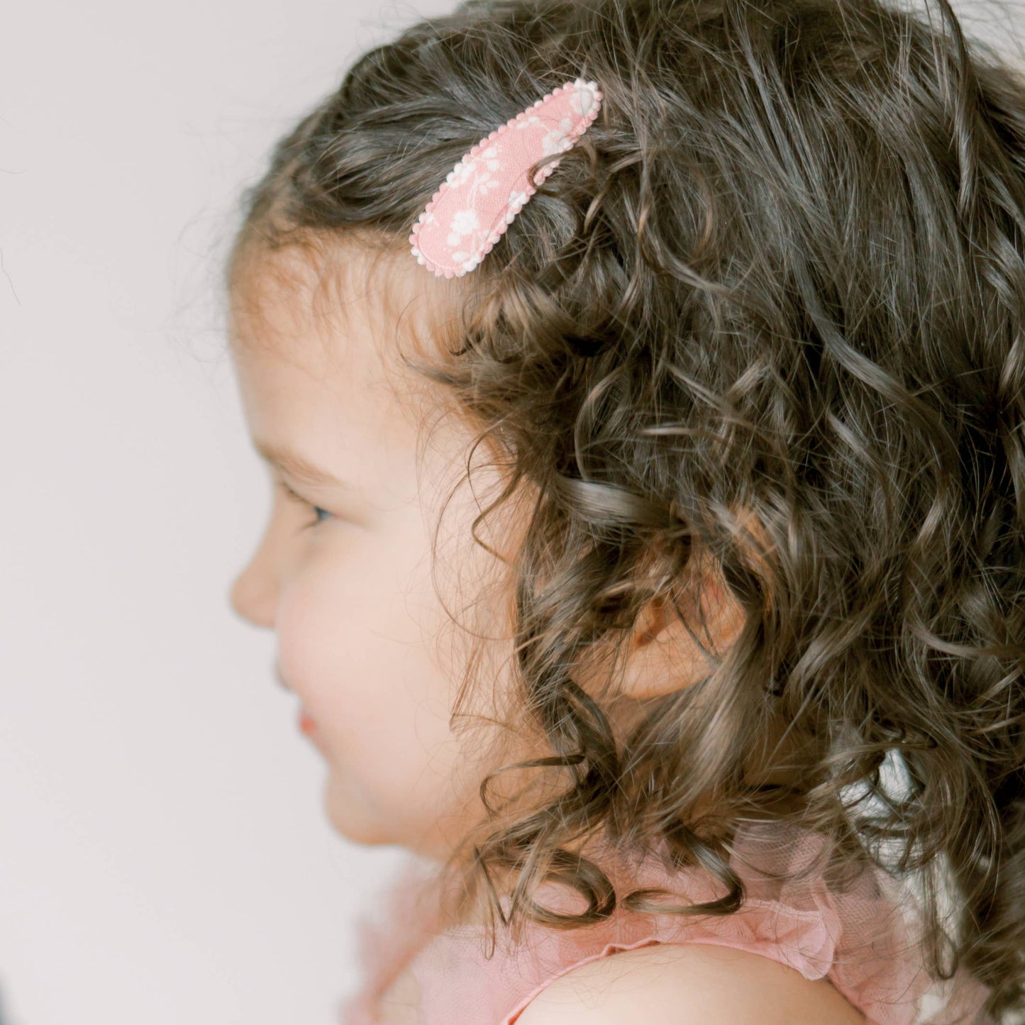 Lake Blue Floral Fabric Hair Clips