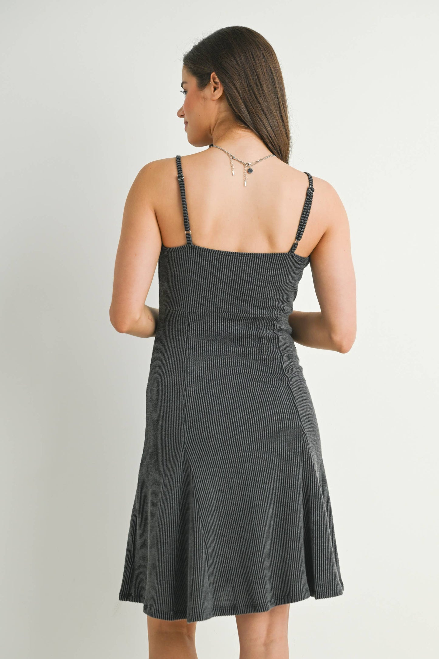 Ribbed Sleeveless Maternity Skater Dress