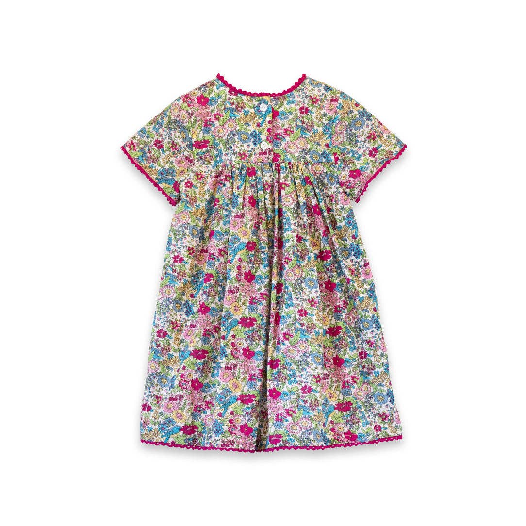 Girls Amy dress with [Blue] Lace trim | Berry Grove