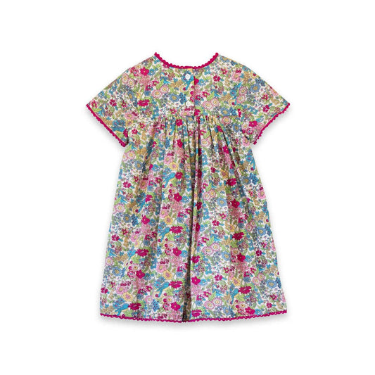 Girls Amy dress with [Blue] Lace trim | Berry Grove