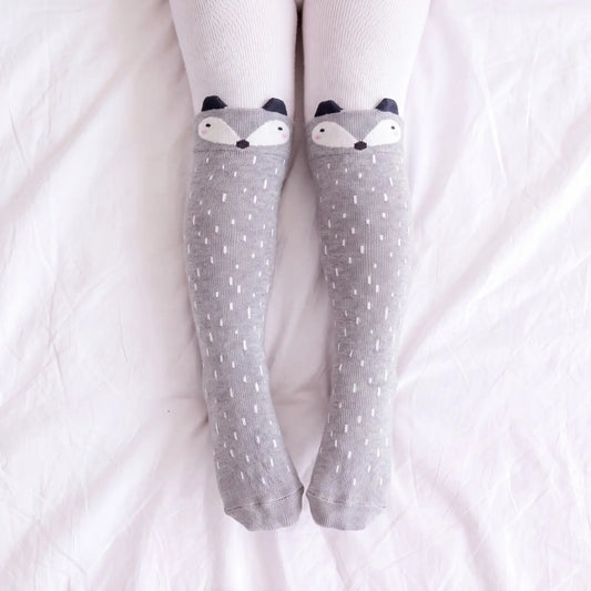 Raccoon- Grey Knee Socks
