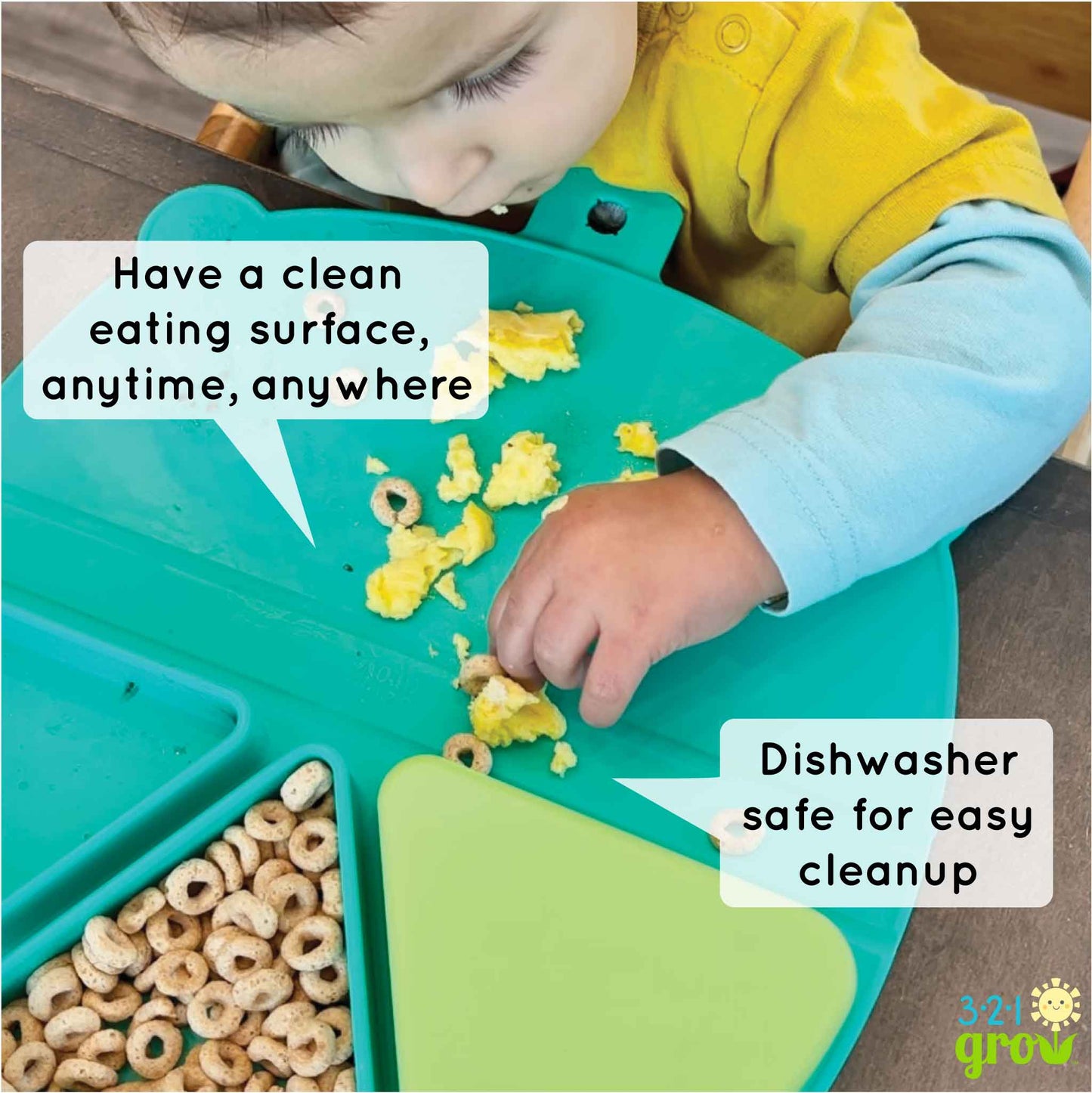 321 Grow On-the-Go Silicone Snack Mat - Pebble