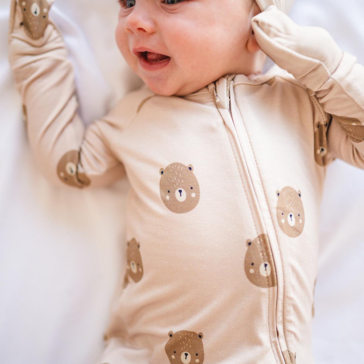 Bamboo 2-Way Convertible Zip Romper - Teddy | Unisex (0-24m)