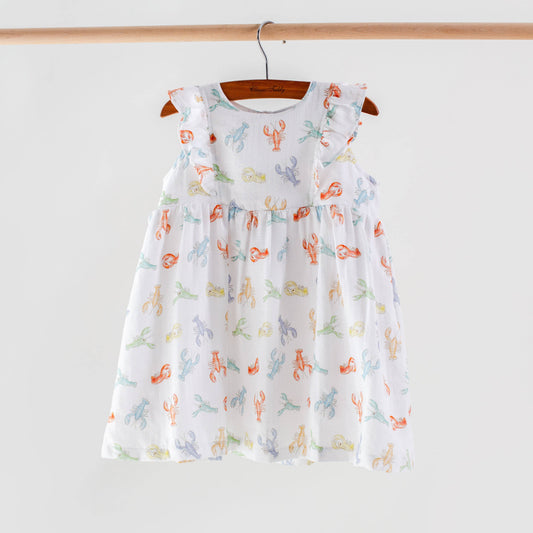 Colorful Claws Organic Muslin Dress