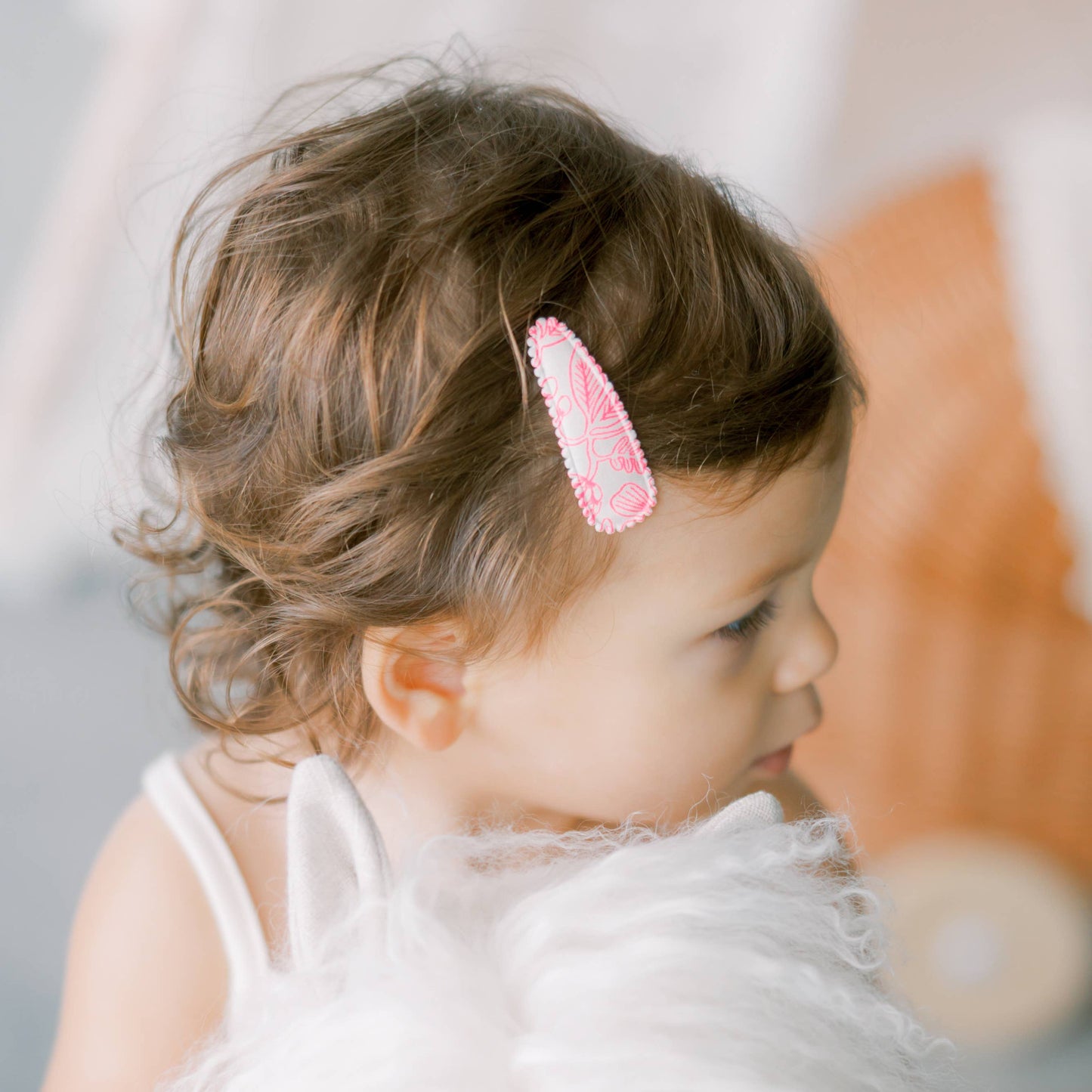 Ginger Peach Raised Stitch Hair Clips