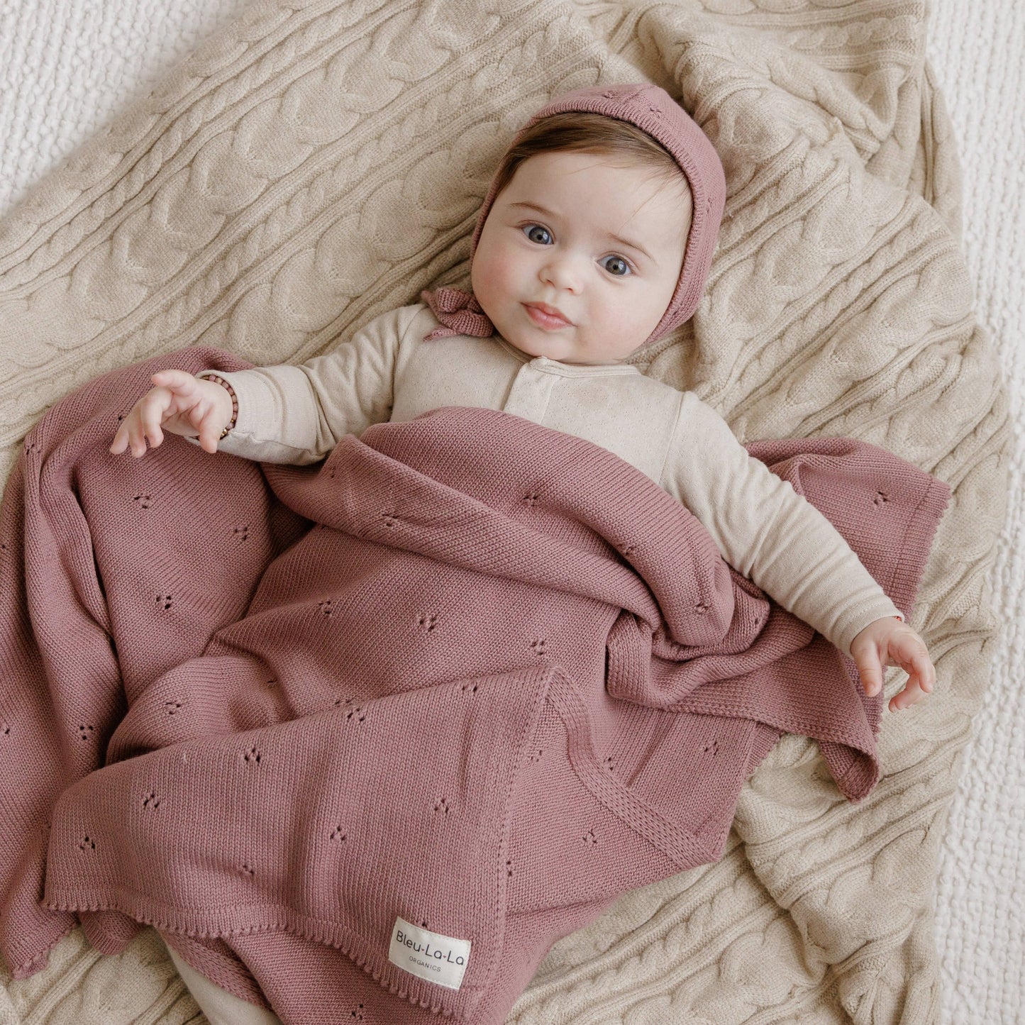 100% Organic Cotton Pointelle Swaddle-Ballet Slippers