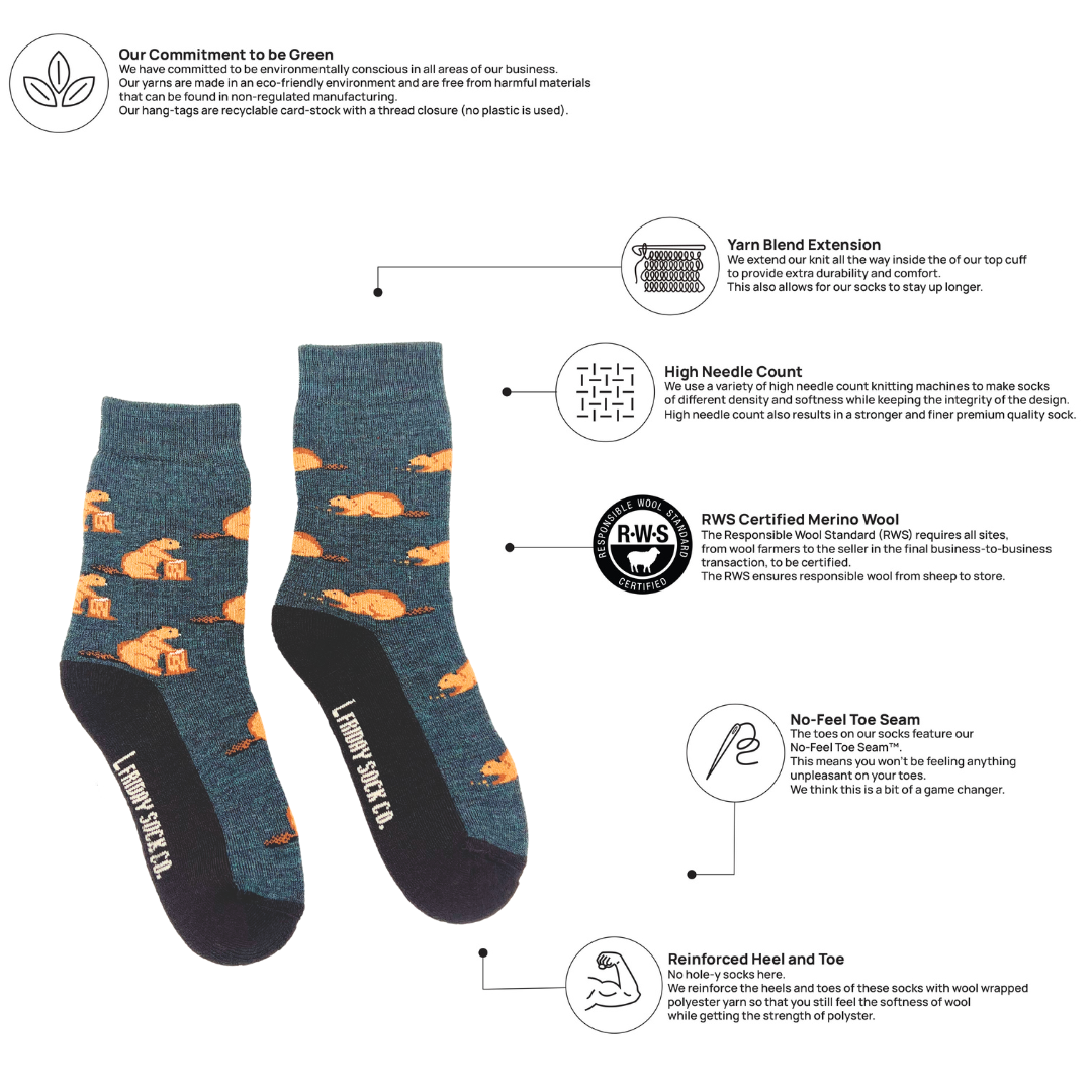 Kid's Beaver Merino Wool Socks