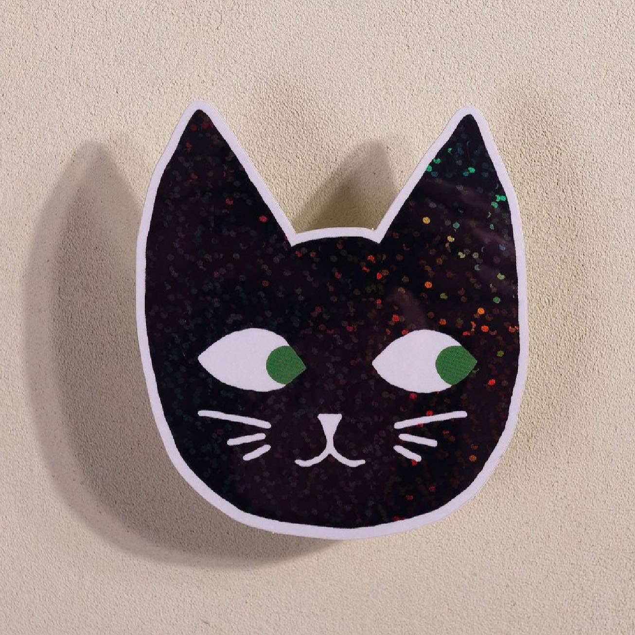 Glitter Cat Head Sticker