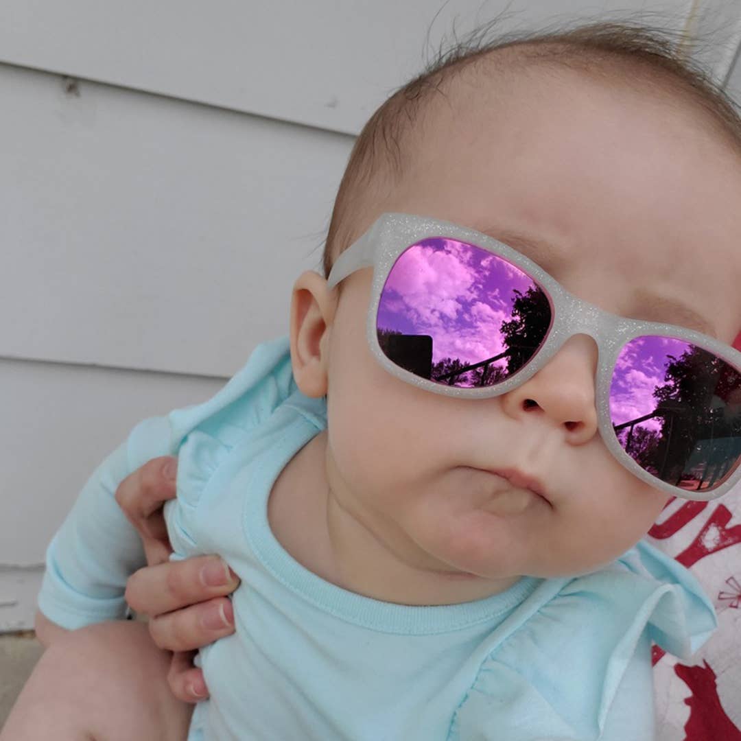 Silver Glitter Sunglasses