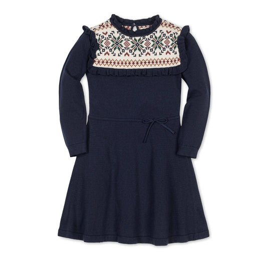 Organic Ruffle Collar Sweater Dress