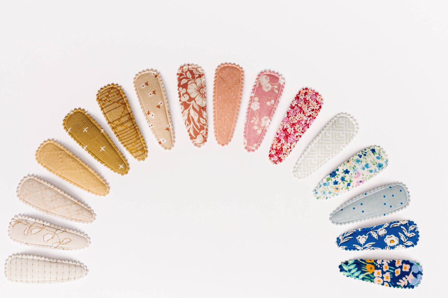 Isla Yellow Floral Fabric Hair Clips