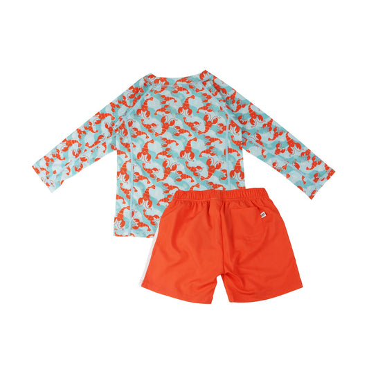 Boys Swim Top & Swim Shorts Set - Logan Lobster