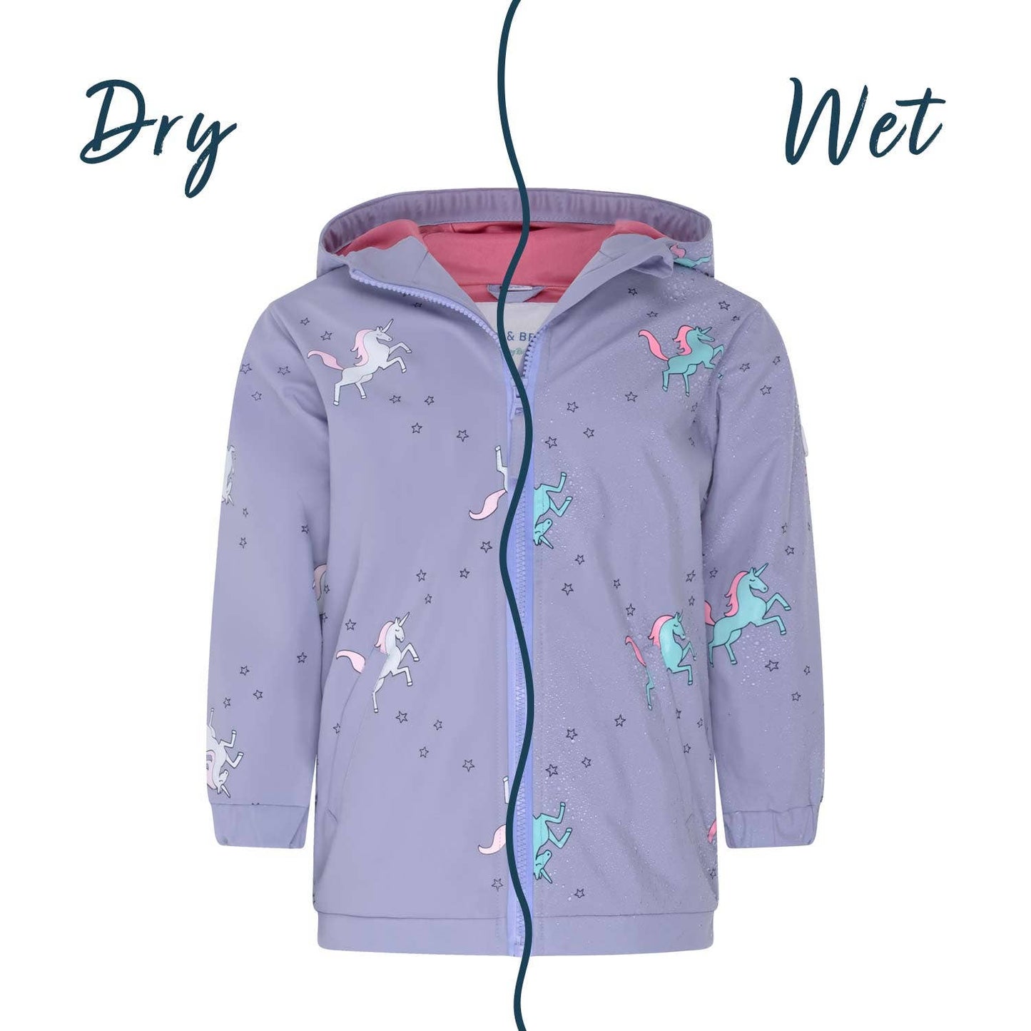 Unicorn color changing rain jacket