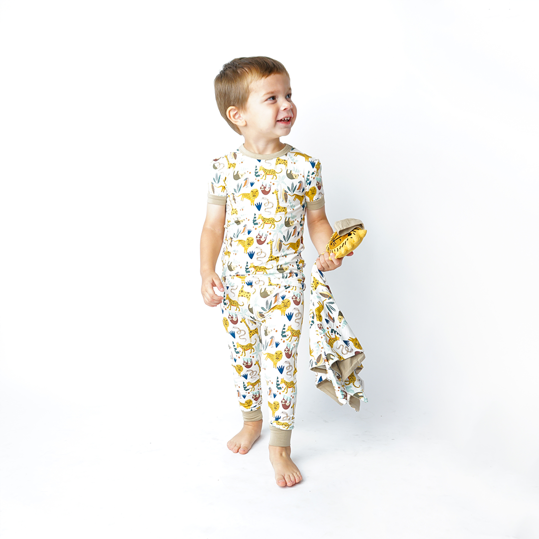 Jungle Friends Animals Bamboo Kids Pajamas Toddler Sleep Set