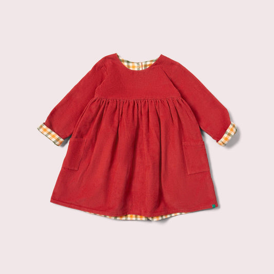 Holly Berry Reversible Corduroy Pocket Dress
