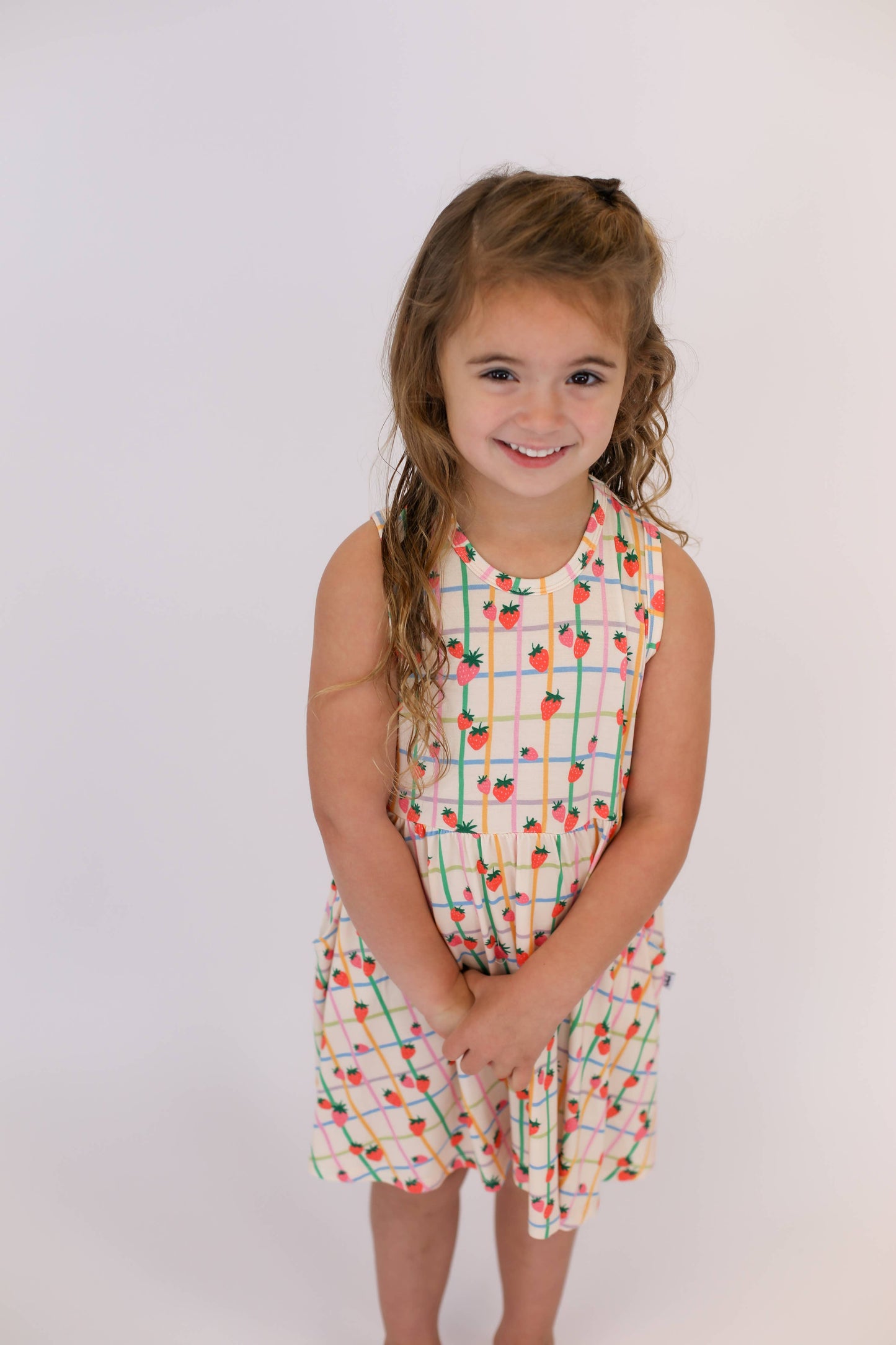 Berry Patch (Strawberries) Sleeveless Pocket Dress 