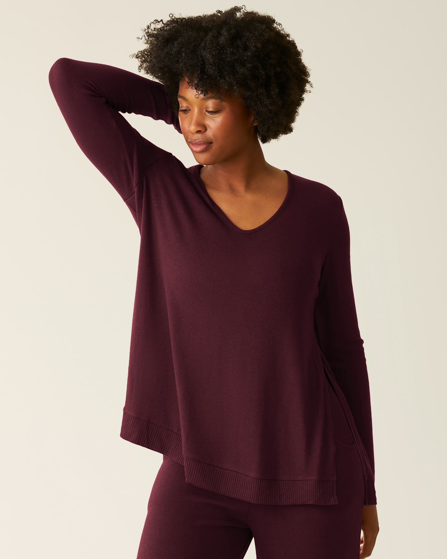 CozyKnit Maternity & Nursing V-neck Top