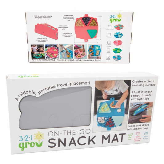 321 Grow On-the-Go Silicone Snack Mat - Pebble