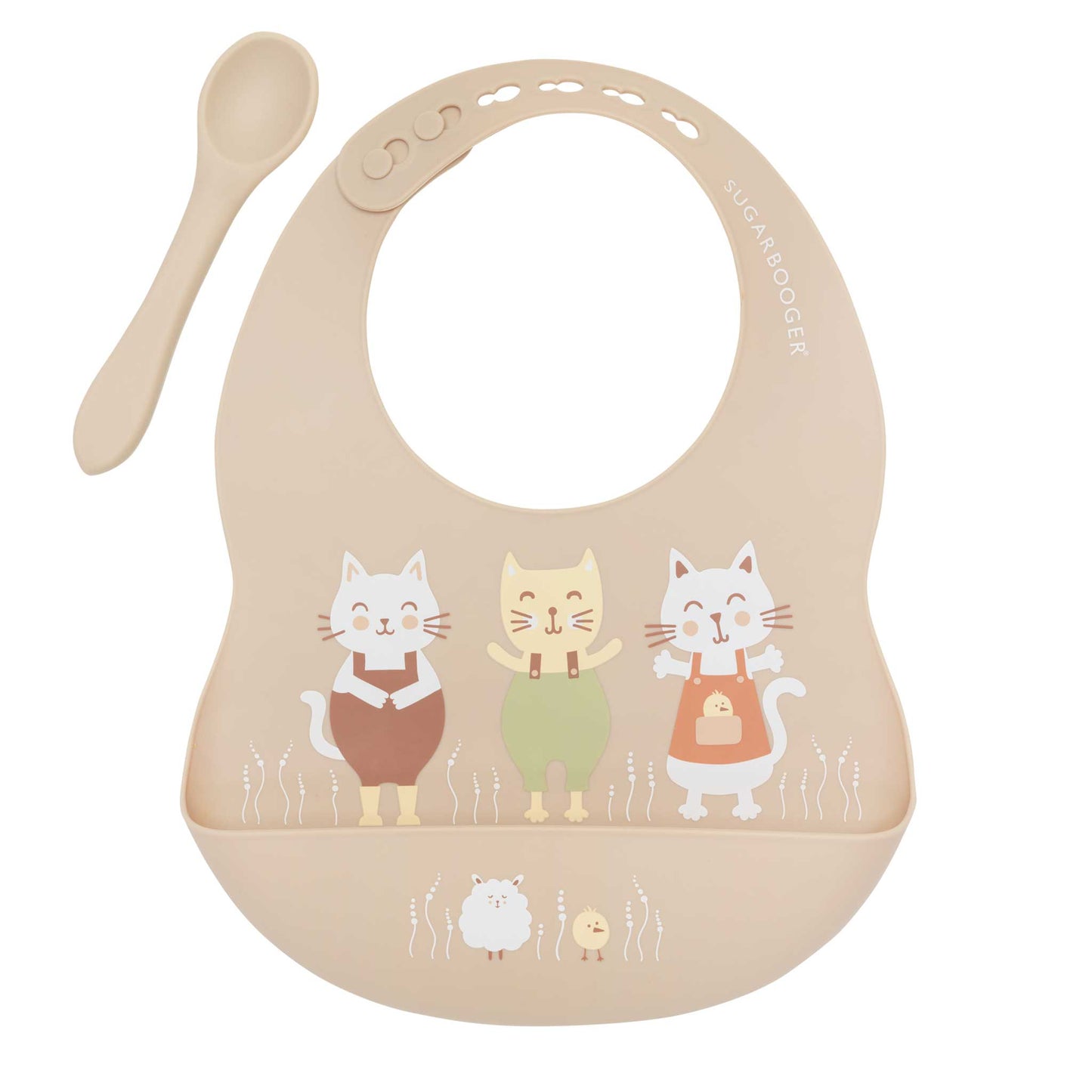 Fresh & Messy Silicone Bib & Spoon Set | Prairie Kitty