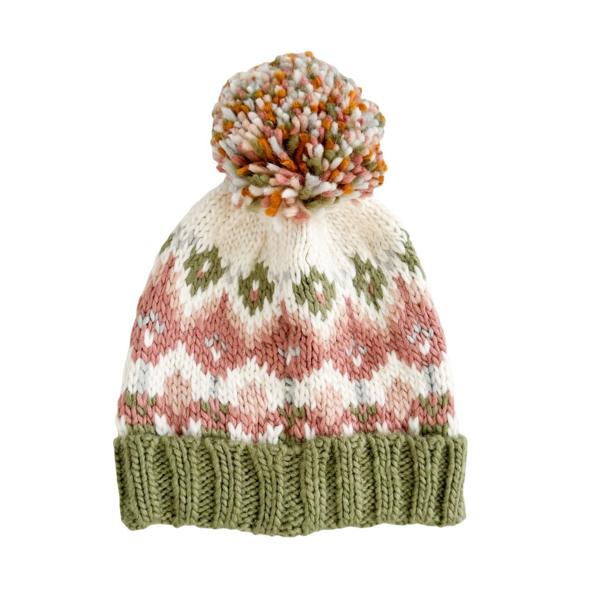 Fairisle Knit Hat Pastel Baby Girl Kids Holiday Accessory