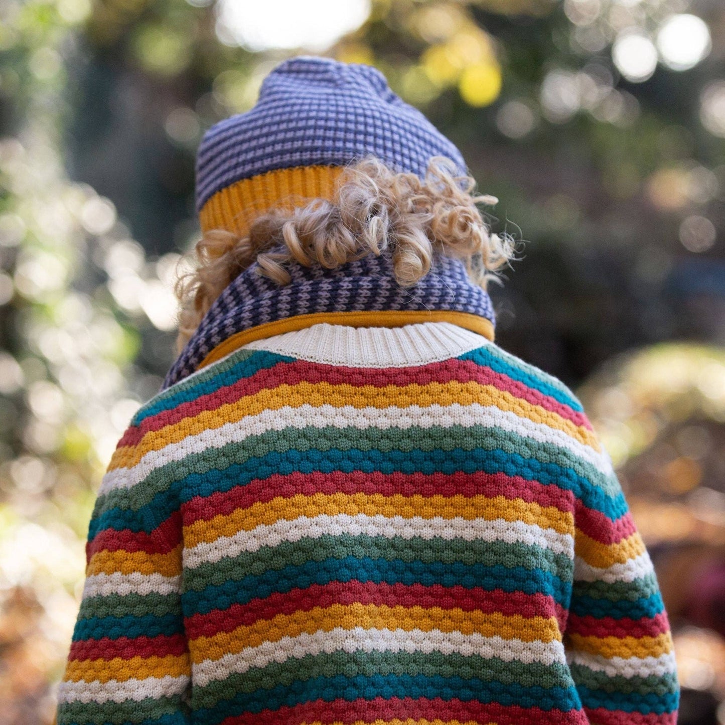 From One To Another Honeycomb Rainbow Snuggly Knitted Jumper