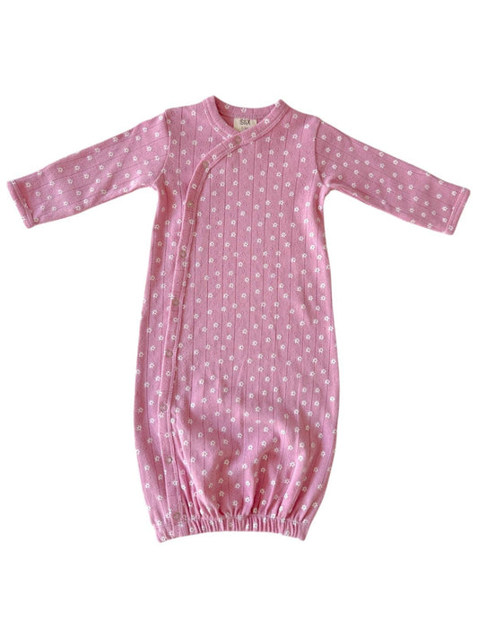 Pink Flower / Organic Pointelle Gown