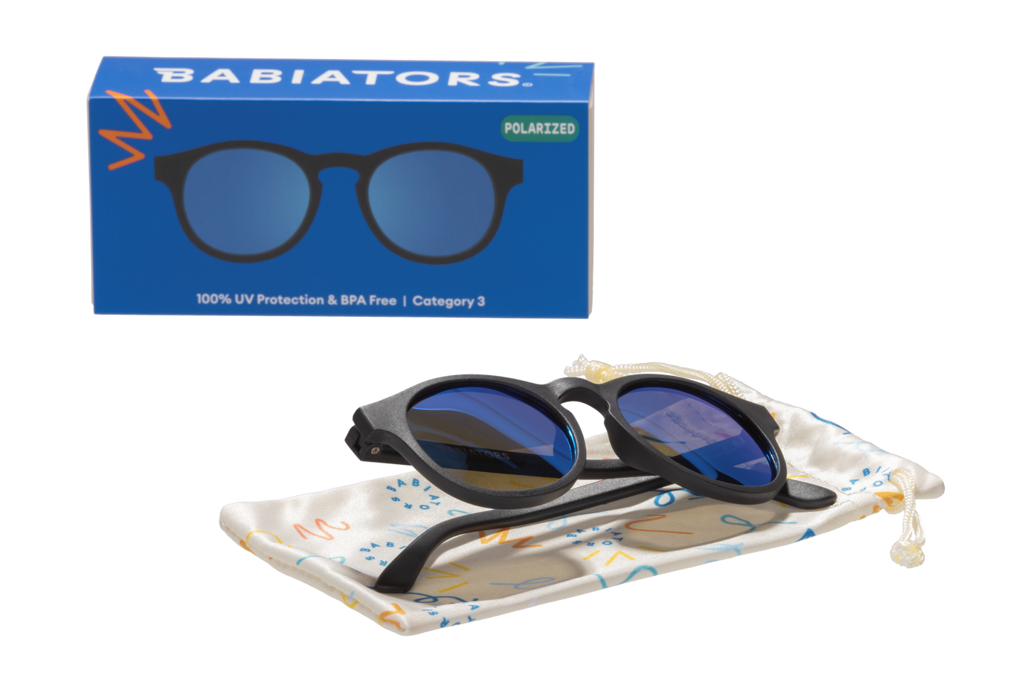 Jet Black w/ Cobalt Blue Lens  Polarized Keyhole Sunglasses